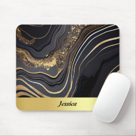 Elegant Svarta och Guld MarLED Musmatta