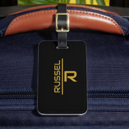 Elegant Svarta och Guld Personlig Marskalkar Bagagebricka