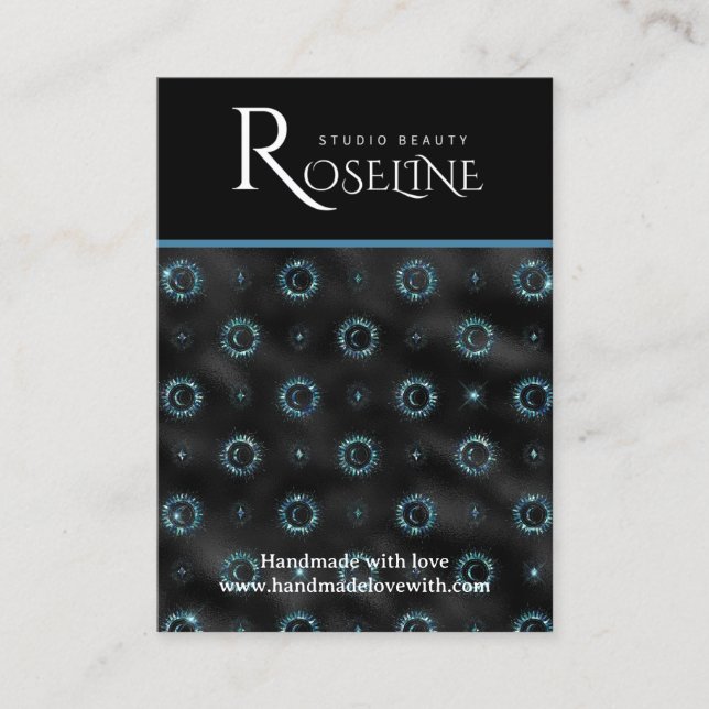 Elegant Svarta och guld Sol måne-visning Visitkort (Framsida)