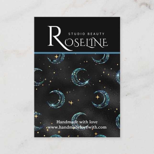 Elegant Svarta och guld Sol måne-visning Visitkort (Framsida)