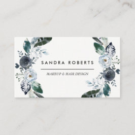 Elegant Svarta och vita Blommigten Nandluftsskönhe Visitkort