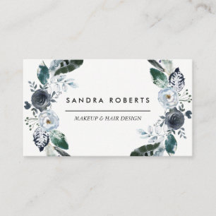 Elegant Svarta och vita Blommigten Nandluftsskönhe Visitkort