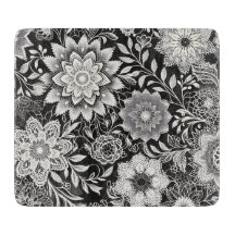 Elegant Svarta och vita Blommigten Snöre Mönster