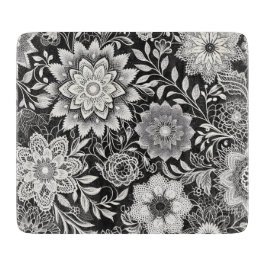 Elegant Svarta och vita Blommigten Snöre Mönster