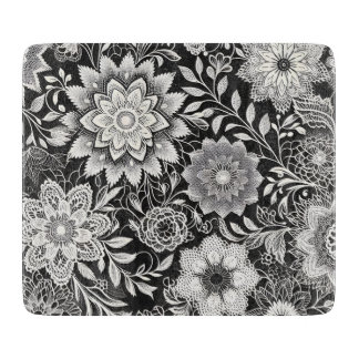 Elegant Svarta och vita Blommigten Snöre Mönster