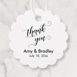 Elegant, Svarta på Vita Bröllop Tack Gåvor Etiketter