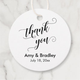 Elegant, Svarta på Vita Bröllop Tack Gåvor Etiketter