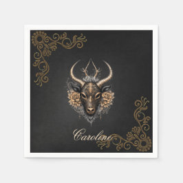 Elegant svarta renar från guld pappersservett