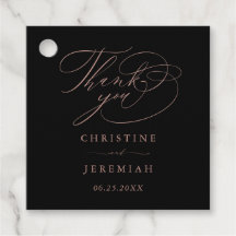 Elegant Svarta Ro Guld Bröllop Tack