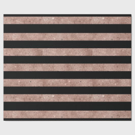 Elegant Svarta Ro Guld-Glitter-stripe Presentpapper