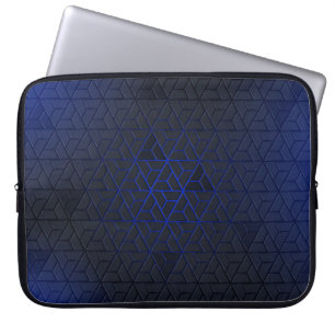 Elegant Svartblå triangel Mönster Laptop sleeve