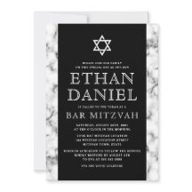 Elegant svartmarble struktur pub mitzvah