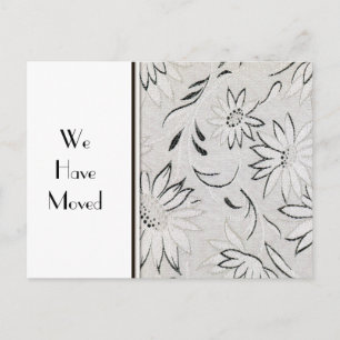 Elegant svartvit adressändringmall meddelande vykort