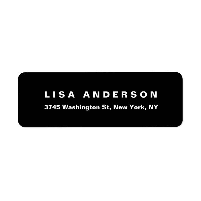 Elegant Svartvit blankt Kreativ Modern Returadress Etikett (Framsidan)