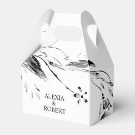 Elegant, svartvit blommigt, bröllop presentaskar