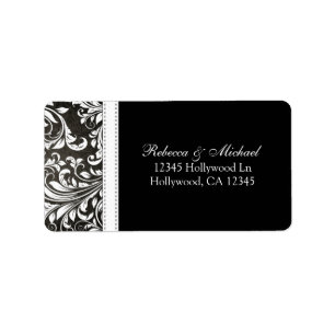 Elegant svartvit Damsk adressetiketter