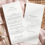 Elegant svartvit Dubbla Sida Bröllop Meny<br><div class="desc">Elegantens svartvitt Bröllop Menu-Dubbla Sida vid sida med bakgrundsmeddelande på kortet</div>
