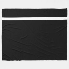 Elegant Svartvit Färg-block, toppvit accent Rand Fleecefilt