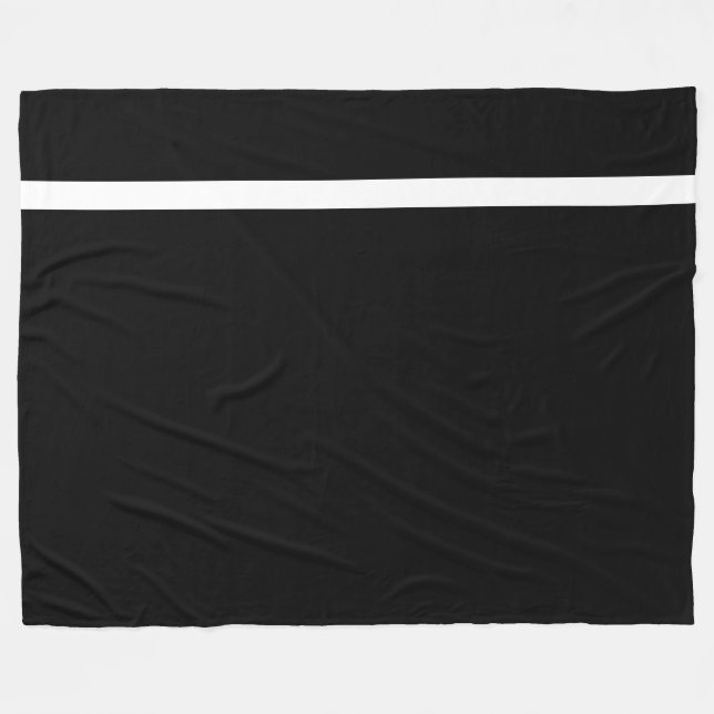 Elegant Svartvit Färg-block, toppvit accent Rand Fleecefilt (Framsidan (Horisontell))