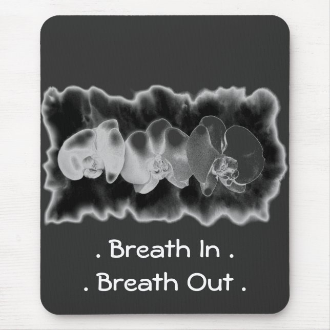 Elegant svartvit färgsfärgning för orkidé musmatta (Framsidan)