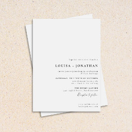 Elegant Svartvit formskript - minimalt Bröllop Inbjudningar