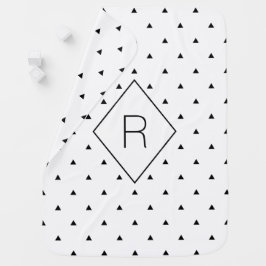 Elegant svartvit geometrisk mönster | trianglar bebisfilt