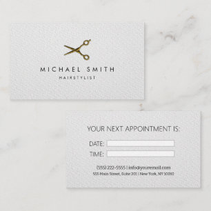 Elegant Svartvit Hairstylist avtalingskort Visitkort