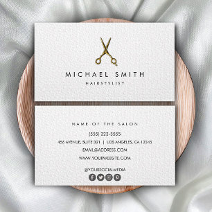 Elegant Svartvit hairstylist-sax - minimalistisk Visitkort