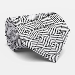 elegant svartvit konst Deco mönster hals slips