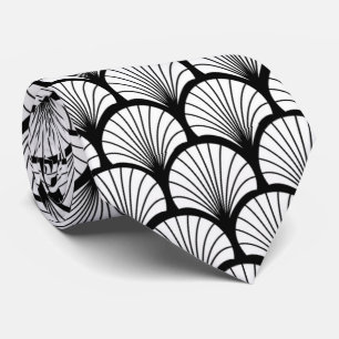 elegant svartvit konst Deco mönster Slips