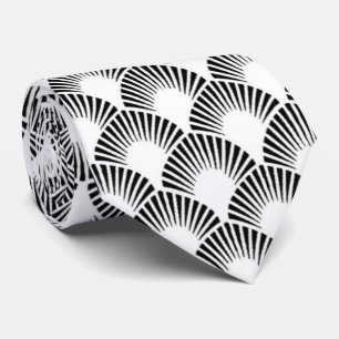 elegant svartvit konst Deco mönster Slips