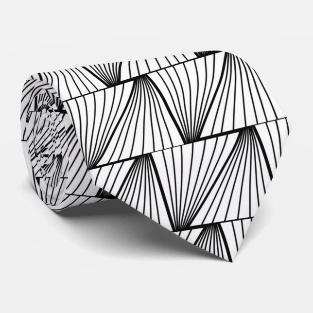 elegant svartvit konst Deco mönster Slips (Rullad)
