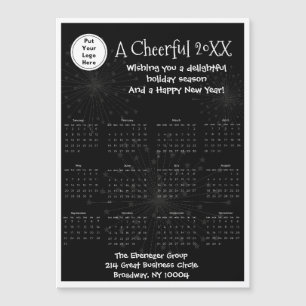 Elegant Svartvit magnetårskalender för Fullt