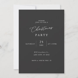 Elegant Svartvit minimalistisk jul Party Inbjudningar