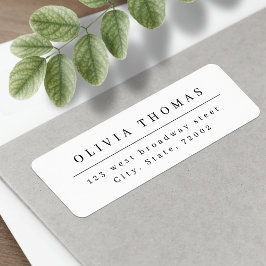 Elegant svartvit minsta returadress returadress etikett