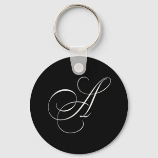 Elegant svartvit monogram - initial A Nyckelring