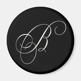 Elegant svartvit monogram - initial B Magnet