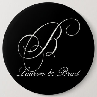 Elegant svartvit monogram - initialt b knapp