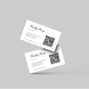 Elegant Svartvit OSA QR-kod Bröllop Tilläggskort