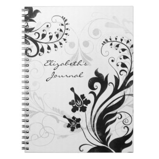Elegant Svartvit Personlig Journal bärbar dator Anteckningsbok