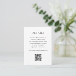 Elegant Svartvit QR-kod Modern Bröllop Tilläggskort