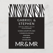 Elegant svartvit rand typografi gay bröllop