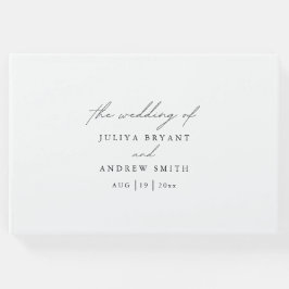 Elegant svartvit skript bröllop gästböcker