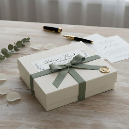 Elegant svartvit skript bröllop returadress etikett