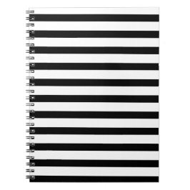 Elegant Svartvit, strimlad bärbar dator Anteckningsbok