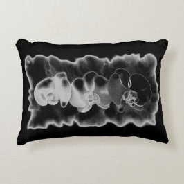 Elegant svartvit tropiska orkidéer blommigt prydnadskudde