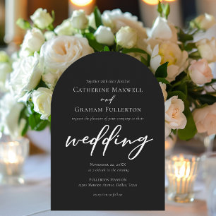 Elegant Svartvit typografi Formel Bröllop Inbjudningar