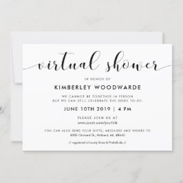 Elegant svartvit Virtuell dusch Inbjudningar