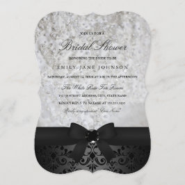 Elegant Svartvitt Bow Inbjudningskort för möhippan