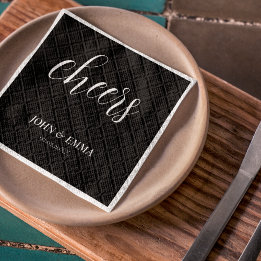 Elegant Svartvitt Bröllop tema Pappersservett